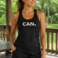 CAN. Women’s Racerback Tank | Black & Cream