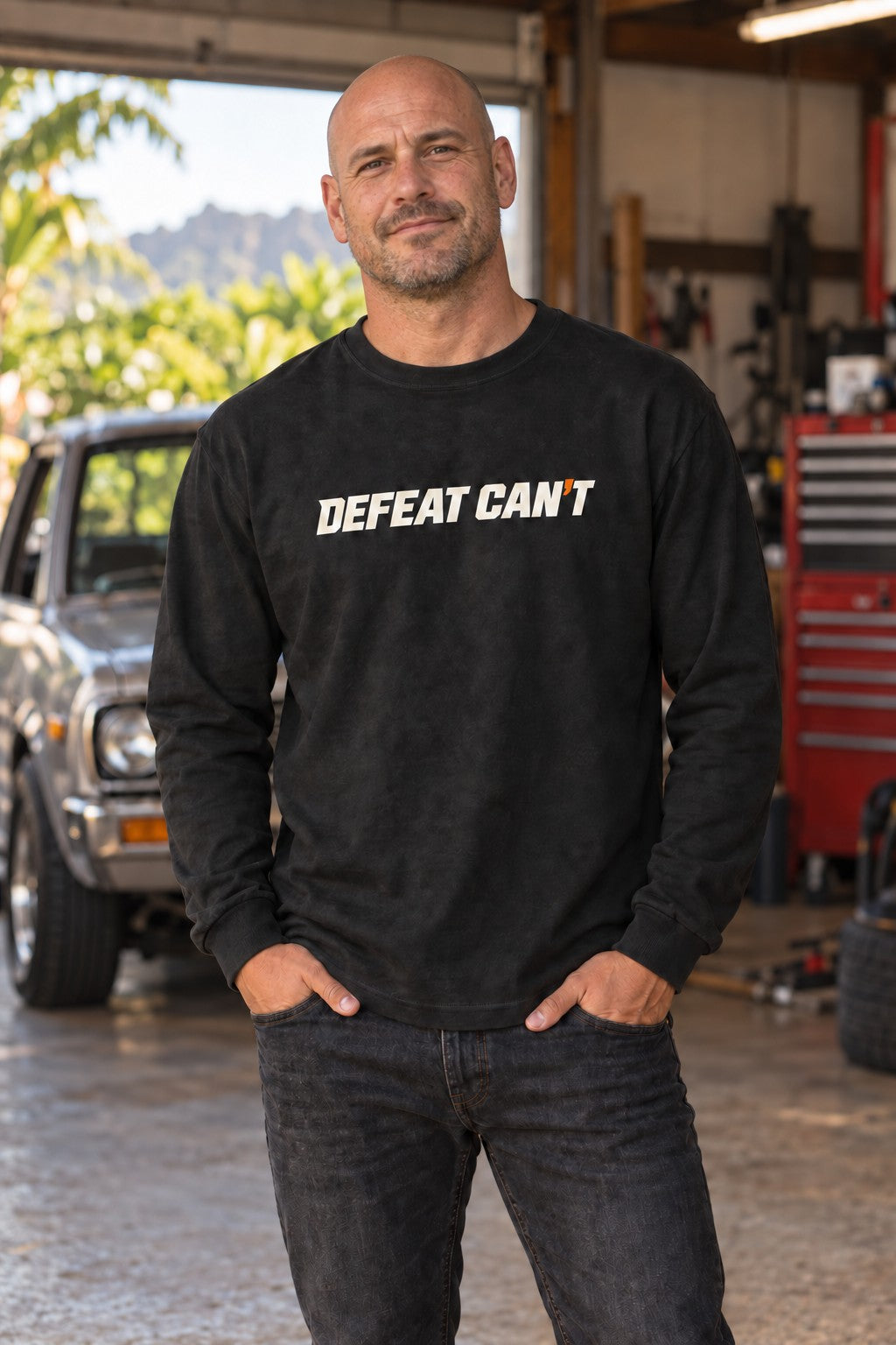 Defeat Can’t Heavyweight Long Sleeve Tee