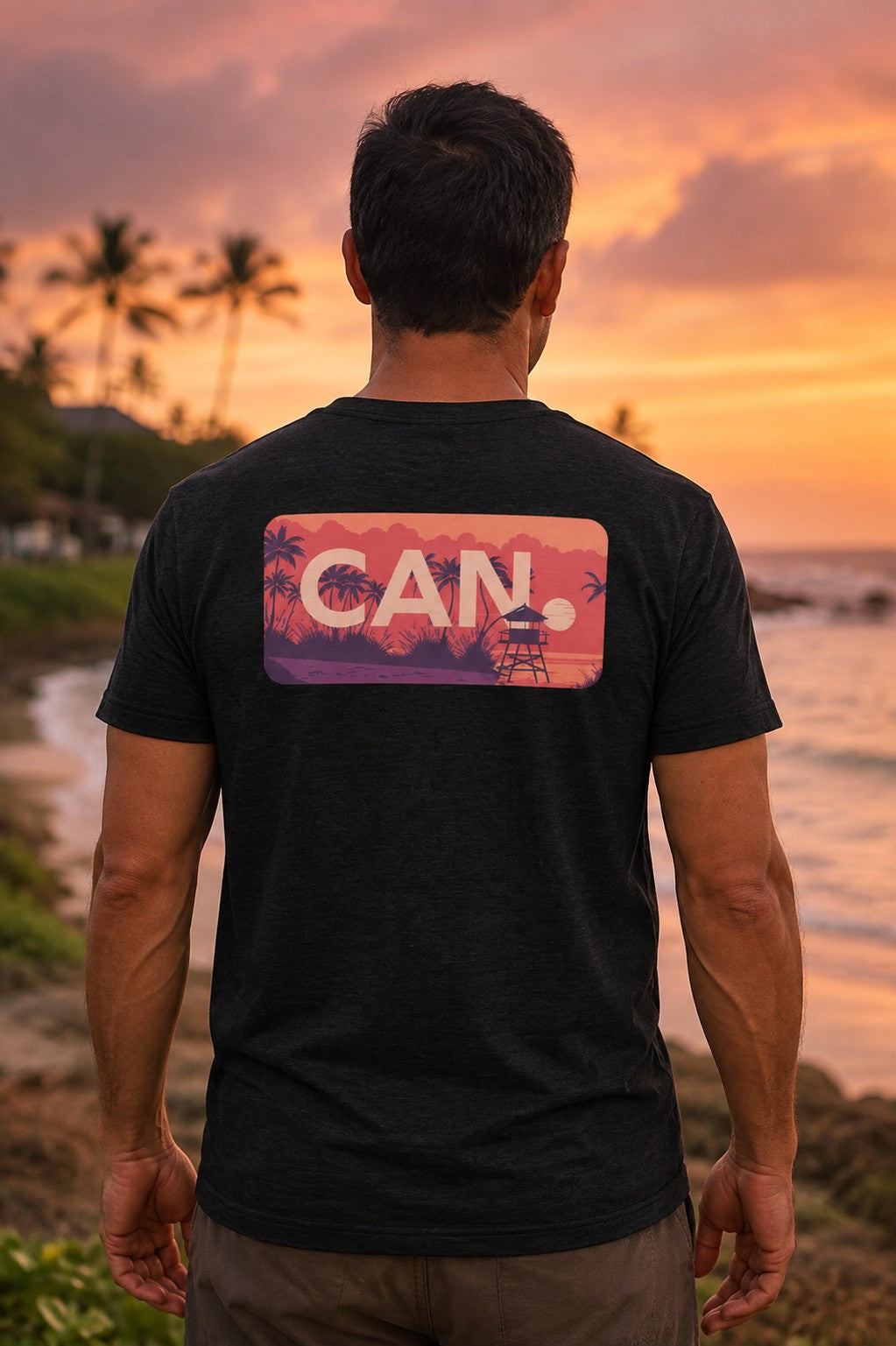 Beach Sunset Scene CAN. Tri-Blend Tee