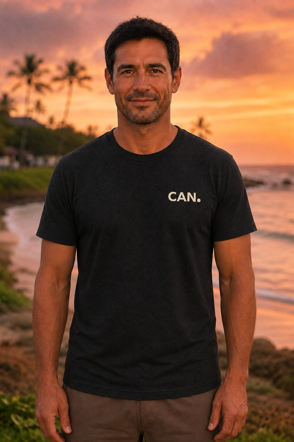 Beach Sunset Scene CAN. Tri-Blend Tee