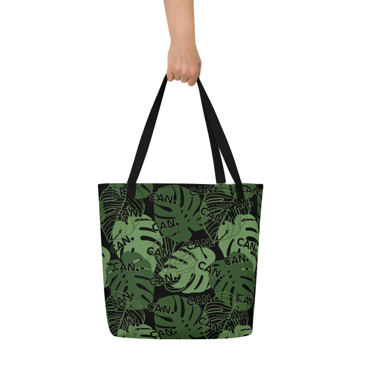 Monstera Print Large Tote Bag