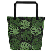 Monstera Print Large Tote Bag