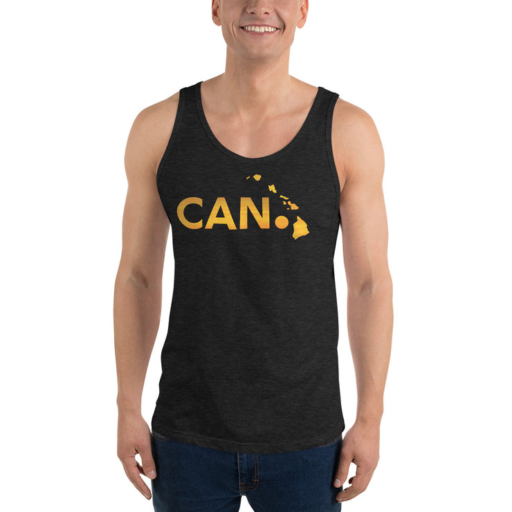 CAN. Sunset Islands Unisex Tank Top (Charcoal & Red) - Custom Printed*