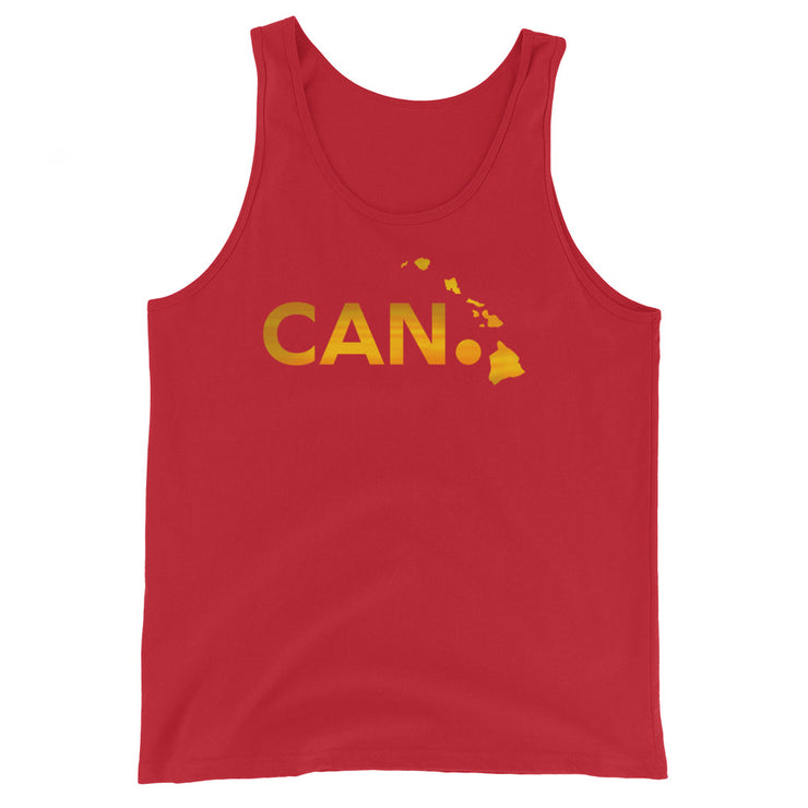 CAN. Sunset Islands Unisex Tank Top (Charcoal & Red) - Custom Printed*