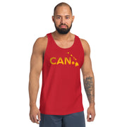 CAN. Sunset Islands Unisex Tank Top (Charcoal & Red) - Custom Printed*
