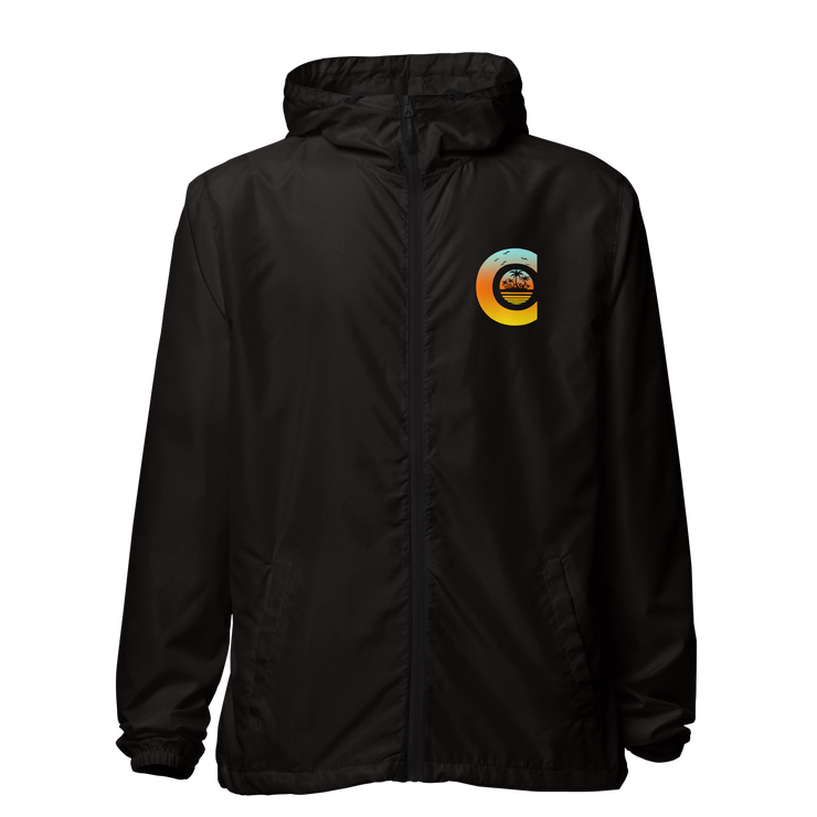 Lightweight sunset inspired zip up windbreaker