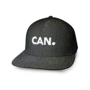 Black Denim Flat Bill Trucker Cap