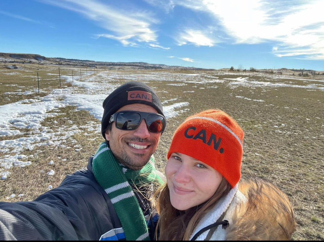 High viz CAN. Brand Beanie